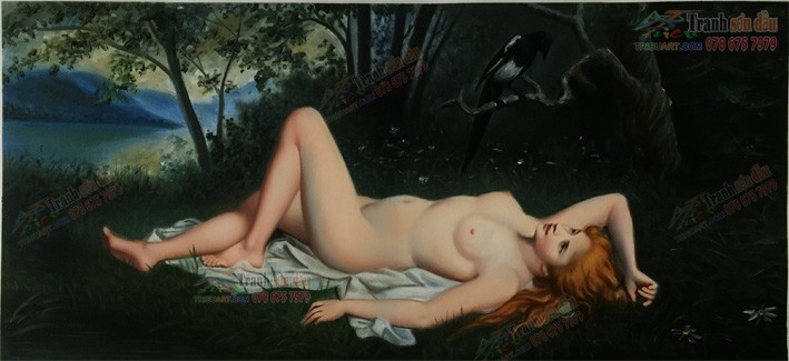 Thiếu nữ nude cổ điển vẽ theo yêu cầu
