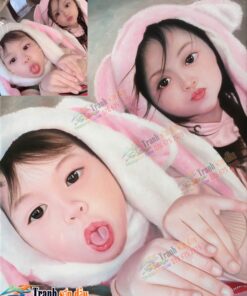 Vẽ chân dung sơn dầu tặng sinh nhật baby